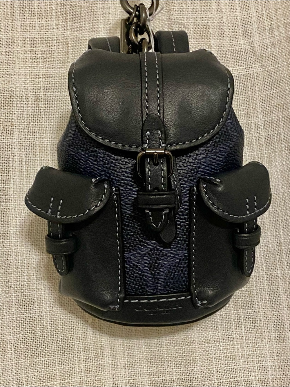 Coach Navy Mini Backpack Bag Charm - Picture 7 of 8